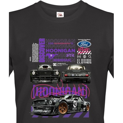 Pánské triko Ford Mustang Hoonicorn Canvas pánské tričko s krátkým rukávem 2374 černá