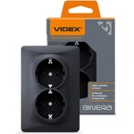 Videx ДВОЕН КОНТАКТ ШУКО vf-bnsk2g-bg 16А binera videx - ГРАФИТ (4820118295046)