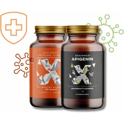 BrainMax Liposomal Vitamin C 500 mg 60 rastlinných kapsúl + BrainMax Apigenin 300 mg 60 kapsúl