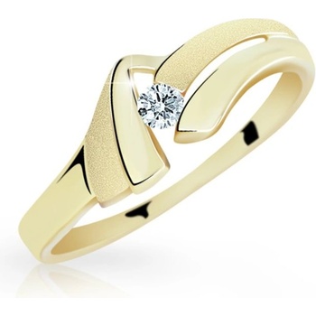 Danfil zlatý prsteň DF1835 zo žltého zlata s briliantom