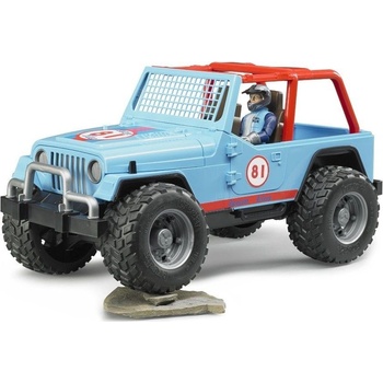 Bruder 2541 Jeep WRANGLER Cross Country modrý s figurkou jezdce