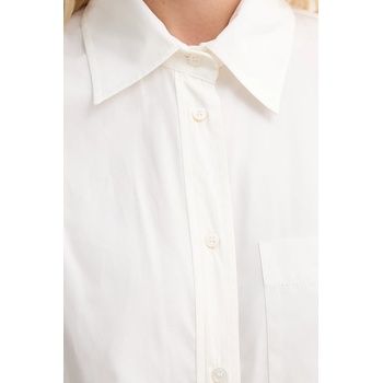 Max Mara Памучна риза Weekend Max Mara FRESCO дамска в бежово със свободна кройка с класическа яка 2525116072600 (2525116072600)