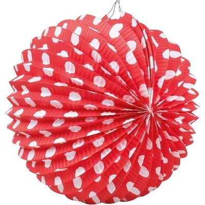 lampion červený s puntíky