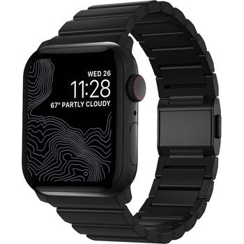 Nomad Титаниева каишка за Apple Watch 42мм, 44мм, 45мм, 46мм, Ultra, Ultra 2, Ultra 3 49мм - Nomad Strap Titanium Band V2 (черен) (NM1A41BXT0)