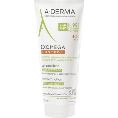 A-Derma Exomega Control Емолиентно мляко против разчесване, 200 ml