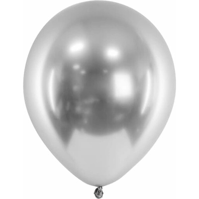 Latexový balónek Party Deco stříbrný metalický 12 palců