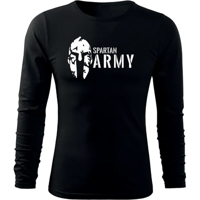 DRAGOWA FIT-T Тениска с дълъг ръкав Spartan Army, черна, 160 г/м2 (3528)