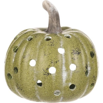 Dýně keramická s otvory, na svíčku 0,5 kg zelená