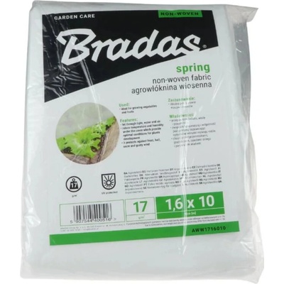 Bradas Netkaná jarní textilie 1,6 x 10 m 17 g/m² bílá
