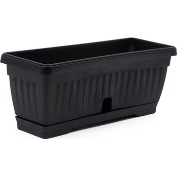Пластмасово сандъче за цветя „Ребро - 28 см антрацит (606125)