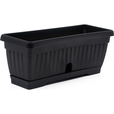 Пластмасово сандъче за цветя „Ребро - 28 см антрацит (606125)