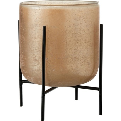 Oranžový skleněný svícen J-Line Olut 18,5 cm