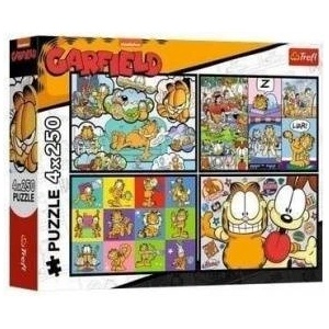 Trefl Puzzle 4x250 Garfield doesnt like Mondays TREFL