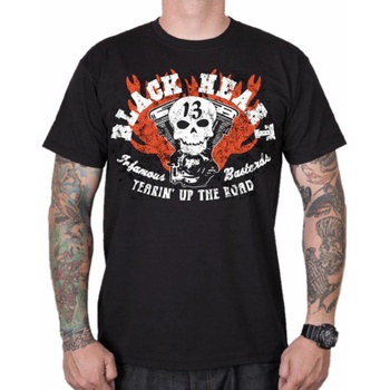 Image 1 of Black heart Мъжка тениска black heart - flathead skull - ЧЕРЕН - 8887