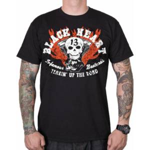 Black heart Мъжка тениска black heart - flathead skull - ЧЕРЕН - 8887