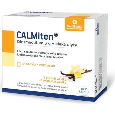 Swiss Med CALMiten Diosmectitum vanilka 3 g + elektrolyty 10 sáčků