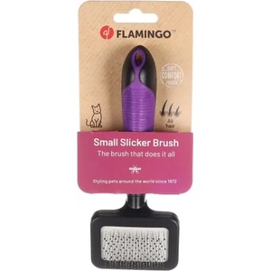 Flamingo - Четка за разресване на котки със силиконова дръжка, 17.5см х 10см х 4 см