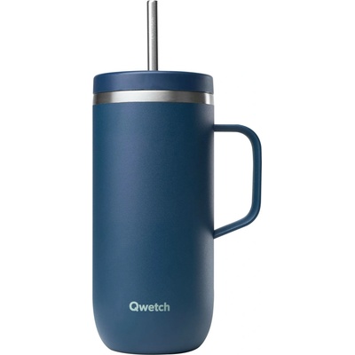 Qwetch Izotermický Cold Cup s ouškem 600 ml Matná půlnoční modrá