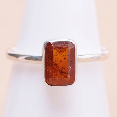 Nefertitis Kyanit oranžový prsten stříbro 33706