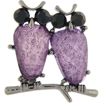 Biju brož sova pár 9001238-3 fialová