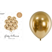 PartyDeco Latexový balón Chrómovo zlatý