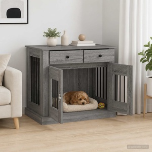 vidaXL Мебели за кучешка клетка Сив Сонома 90 x 47, 5 x 80 см (8014776)