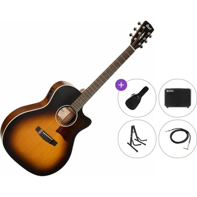 Cort GA1E Premium SET Open Pore Sunburst Електро-акустична китара Джъмбо