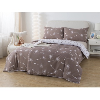 Xpose Krep obliečky DANDELIA DUO hnedé/biele 140x200 70x90