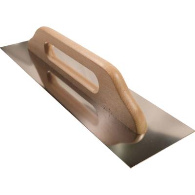 Toptrade Hladítko nerezové, s dřevěnou rukojetí, hladké, 500×130 mm, standard