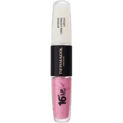 Dermacol 16H Lip Colour Extreme Long-Lasting Lipstick дълготрайно червило и блясък за устни 2в1 8 ml нюанс 11