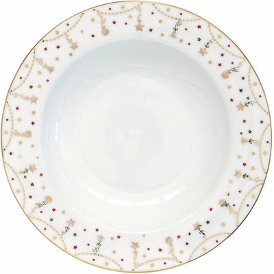 Vánoční porcelánový hluboký talíř Christmas Lights 21,5cm, Easy Life