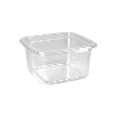 ECOFOL Plastová miska PET 93x93x48 mm hranatá 200 ml transparentní bal/50 ks