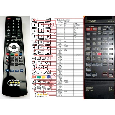 GENERAL LUXMAN C-353, C-373, C-383, A-384, RA-373 - съвместимо дистанционно управление на марката General (C-353, C-373, C-383, A-384, RA-373)