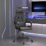 vidaXL Въртящ гейминг стол, черно, изкуствена кожа (349551)