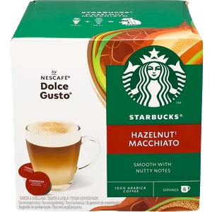 Starbucks Кафе капсули Starbucks Hazelnut Macchiato за Dolce Gusto, 12 бр. , 6 напитки