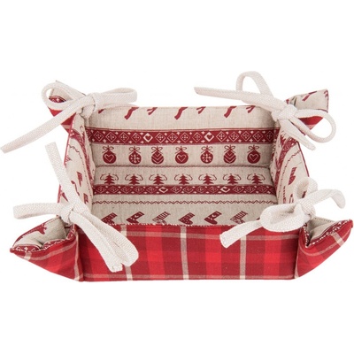 Textilní košíček na pečivo Nordic Christmas - 35*35*8 cm - Clayre & Eef