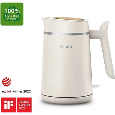 Philips Електрическа Кана Philips Eco Conscious Edition HD9365/10, капацитет 1, 7 л, безжична + 360° основа тип „кръгъл, копринено бяло матово покритие (9365/10)