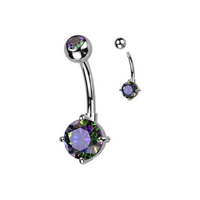 Šperky4U piercing do pupíku s kulatým kamenem Vitrail Medium TB003-VM