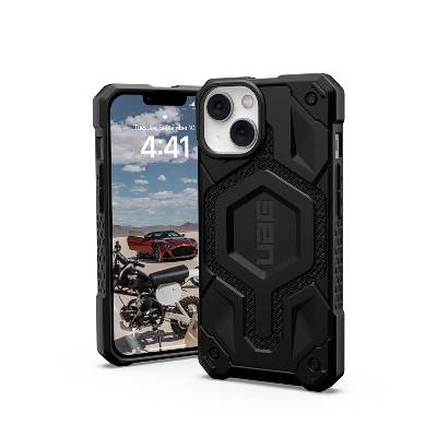 Urban Armor Gear Gear Monarch Pro Kevlar Case - удароустойчив хибриден кейс с MagSafe за iPhone 14 (черен-кевлар)