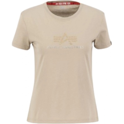 Alpha Industries dámske tričko Crystal T Wmn vintage sand hnedá piesková