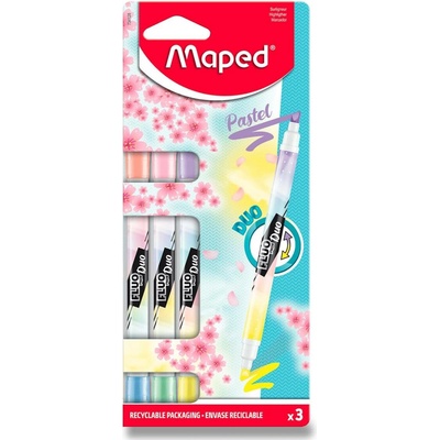 Maped Fluo Peps Duo Pastel 3 ks 734128