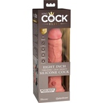 King Cock Elite 8 - вибратор с вендуза - 20см - телесен цвят