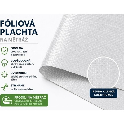 Flobal fóliovníková plachta LD-PE tkaná 1,5 m na míru