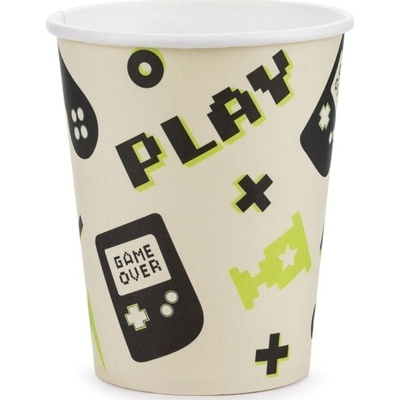 PartyDeco Tégliky papierové Gamer 220 ml