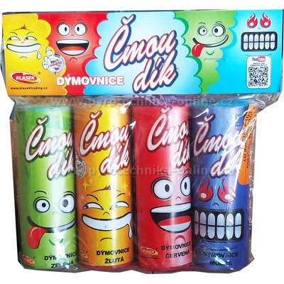 Čmoudík barevné dýmovnice, 4 barvy