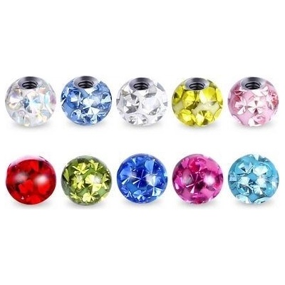 S4U Náhradní kulička s krystaly Swarovski, 4 mm, závit 1,2 mm (čirá) ND01023-04-C