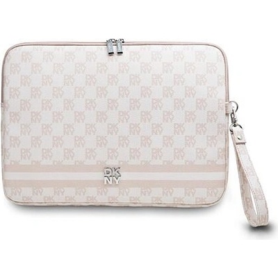DKNY PU Leather Checkered Pattern and Stripe Obal na Notebook 13/14" Pink DKCS14PVSHLP