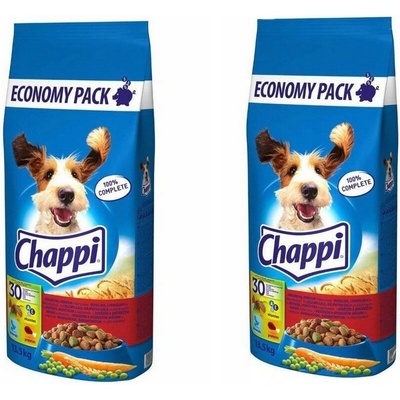 Chappi Hovězí s drůbežím masem a zeleninou 2 x 13,5 kg