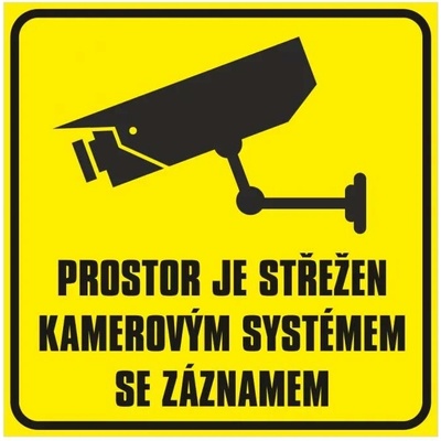 TABULE bezpečnostní Střeženo kamerami se záznamem 14301 A5 černá-žlutá