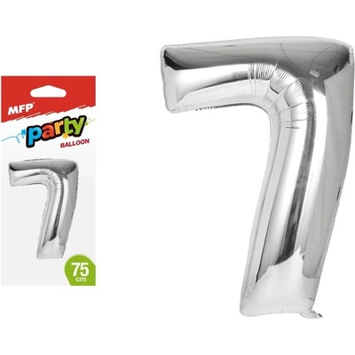 UNIPAP balónek č. 7 nafukovací fóliový 75 cm stříbrný 163948